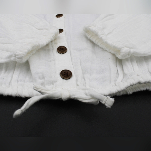 NWT Old Navy Girls White Linen Blouse – Size 3T - Picture 2 of 4